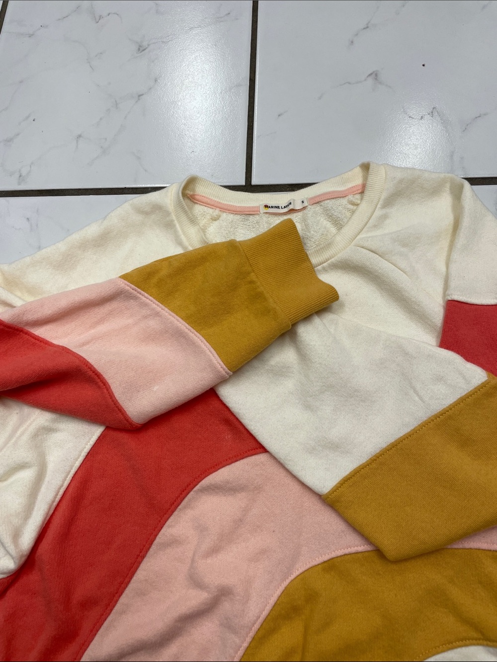 Marine Layer Women’s Cloud 9 Terry Colorblock Cotton Crewneck Sweatshirt Size Sm - Picture 9 of 17